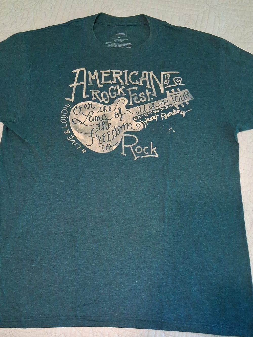Sonoma American Rock Fest Tee, In Heathered Deep Teal Color, VGUC